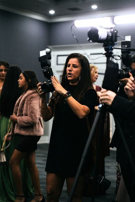 Film crew at work during an event